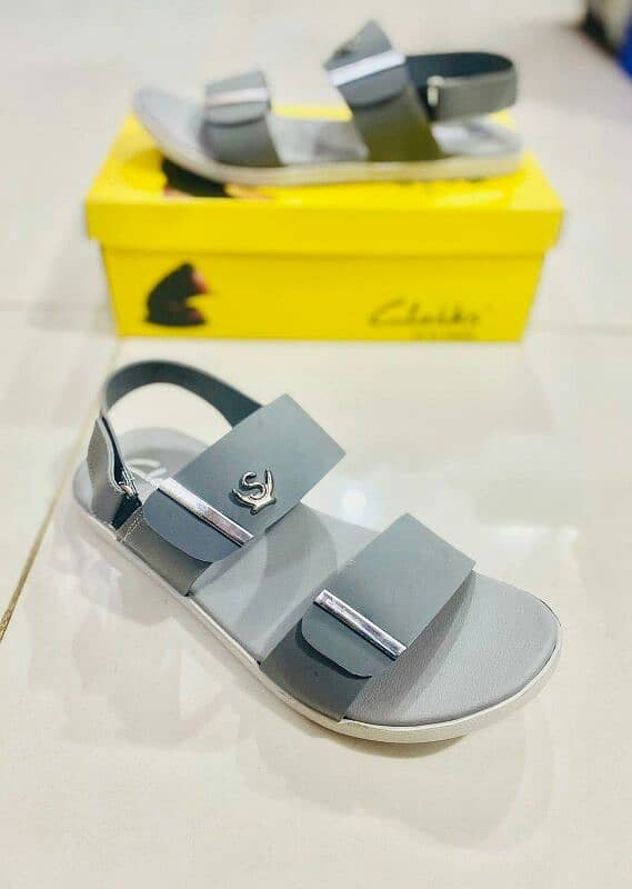 Men's Casual Lightweight Grey Rexine Sandals 3