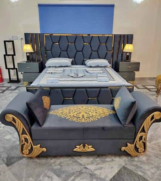 Bed Set/Poshish Bed /Double Bed/king Size Bed/Bed Dressing Side Table 10