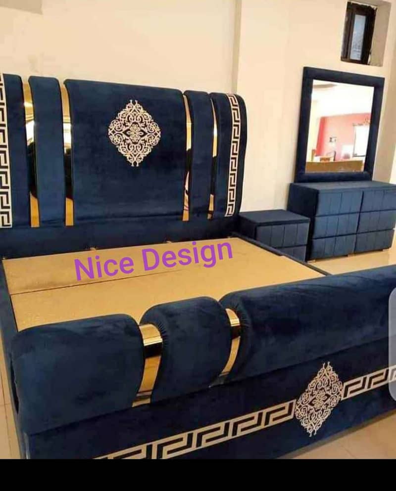 Bed Set/Poshish Bed /Double Bed/king Size Bed/Bed Dressing Side Table 11