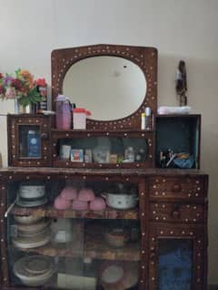 pure wooden dressing with showcase in affordable price