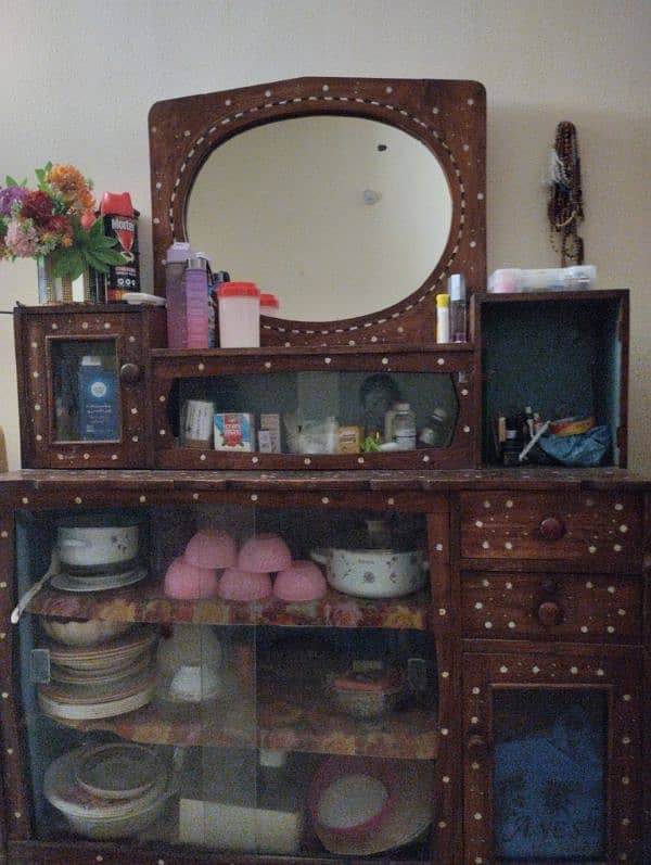 pure wooden dressing with showcase in affordable price 1