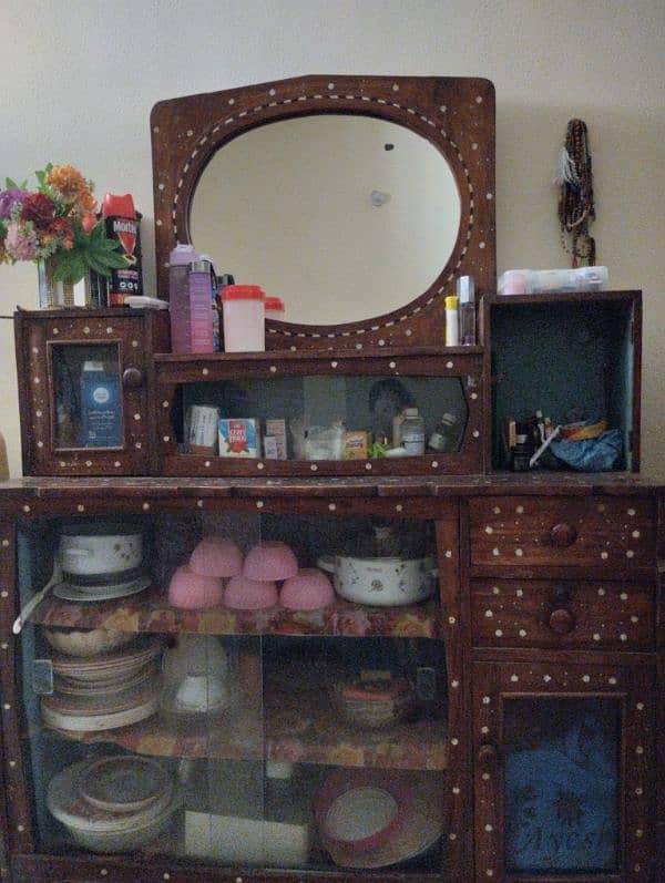 pure wooden dressing with showcase in affordable price 2