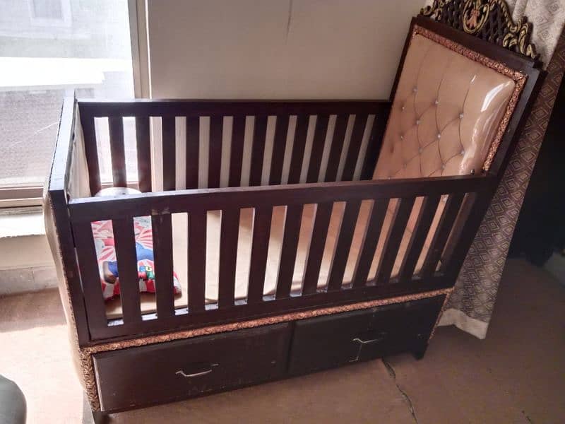 royal style cot with velvet covering and mattress 1