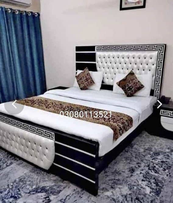 Bed Set/Poshish Bed /Double Bed/king Size Bed/Bed Dressing Side Table 12