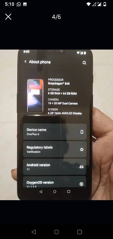 OnePlus 6 RAM 6 ROM 64 light shade 3