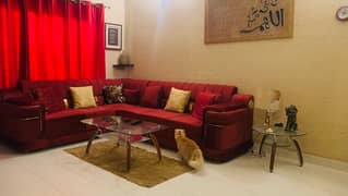 L Shape Sofa - 6 Seater - Red Mehroon