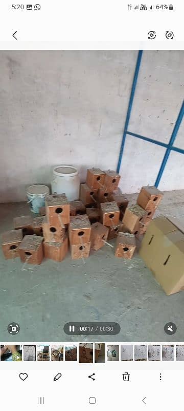 New & used lovebird boxes of heavy wood. 03009658681 3