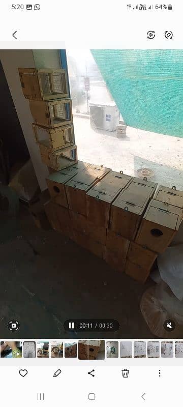 New & used lovebird boxes of heavy wood. 03009658681 5