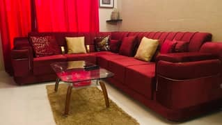 L Shape Sofa 6 Seater | Royal Sofa | Golden Brass