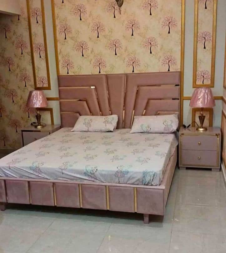 Bed Set/Poshish Bed /Double Bed/king Size Bed/Bed Dressing Side Table 4