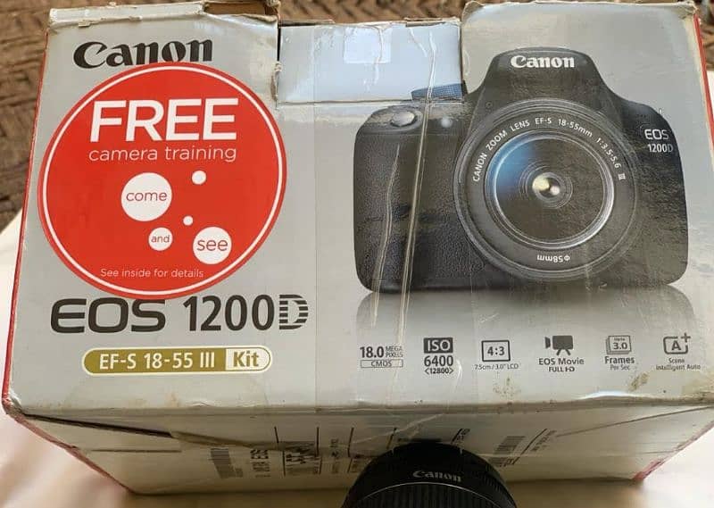 Canon 1200d with complete Box no Repair First owner 5