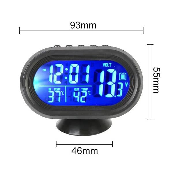 Digital Car Indoor And Outdoor Temperature Alarm Clock Temperature Met 12