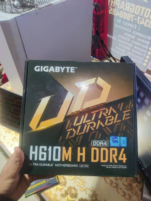 H610 Gigabyte Motherboard 12 13 14 gen With DDr4 16Gb Corsair Rams 0