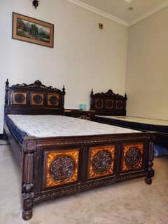 Wooden Chinioti Single beds excellent condition. . .