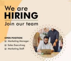 We are hiring Male and Female