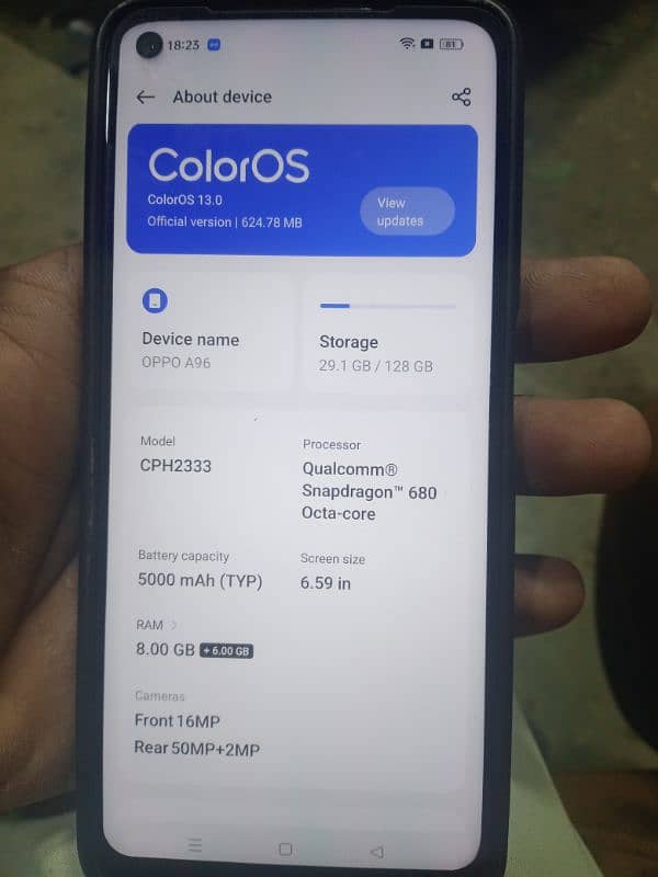 oppo A96  8GB ram 128 GB Milton 0