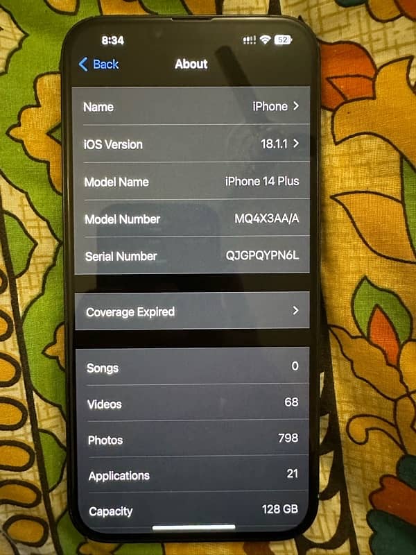 IPhone 14 Plus Dual SIM PTA Approved 128GB 6