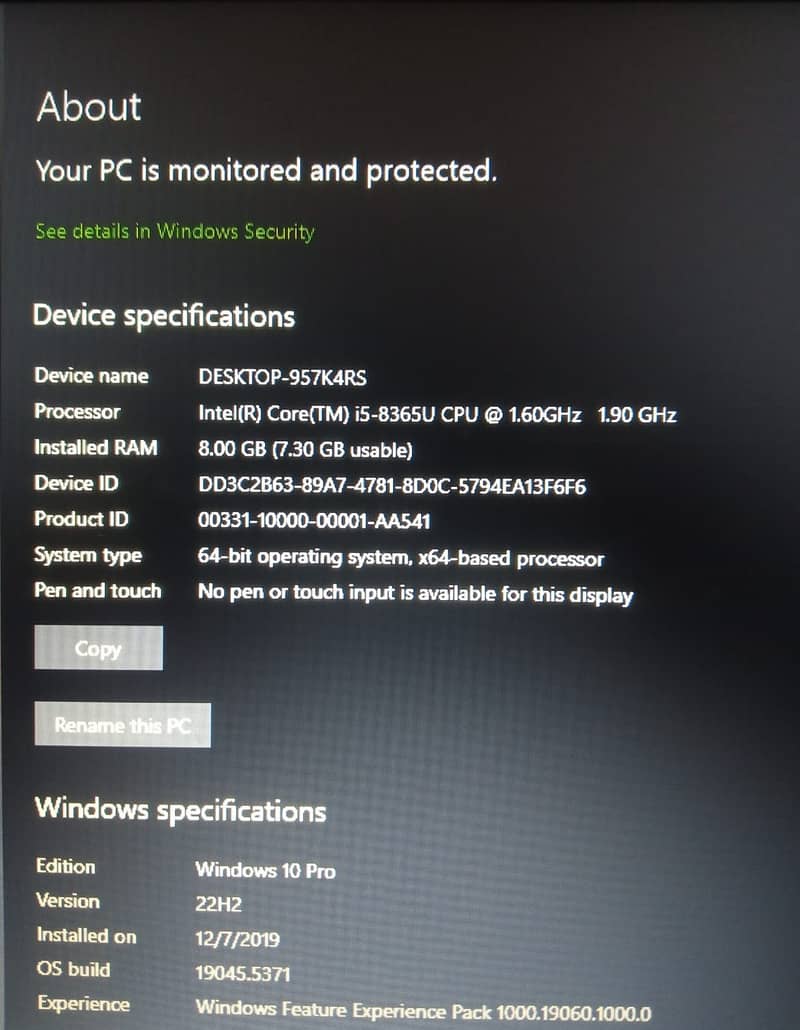 Lenovo Thinkpad L490 Ci5 8th Gb 1