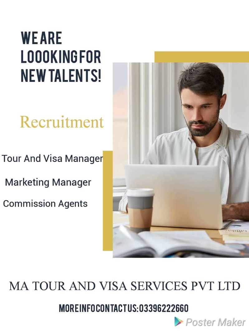 Tour and Visa Manager, Marketing Manager and Commission agents 0