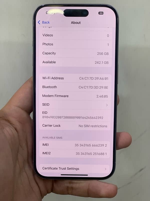 IPHONE 15 pro NATURAL TITINUM 256gb non Pta FU 5