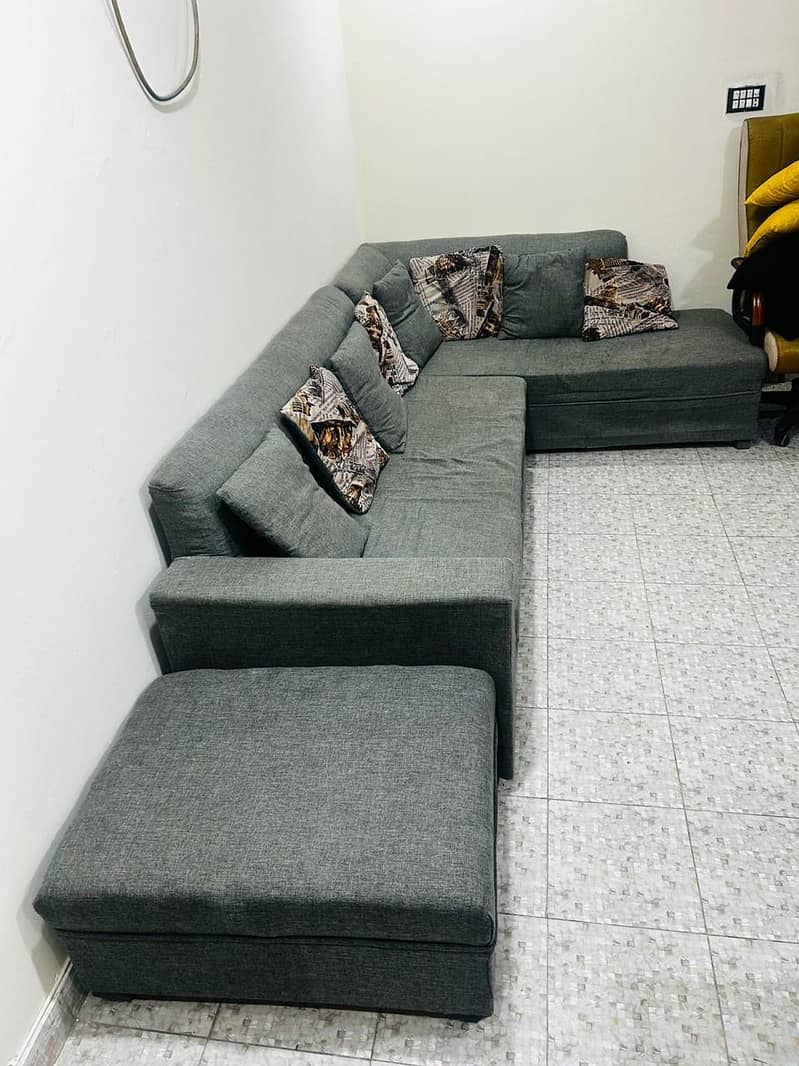 7 Seater Sofa L Shape Sofa Grey Color 0