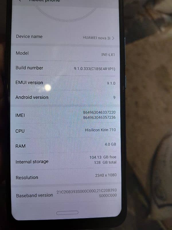 Huawei nova 3i pta approved with box 5