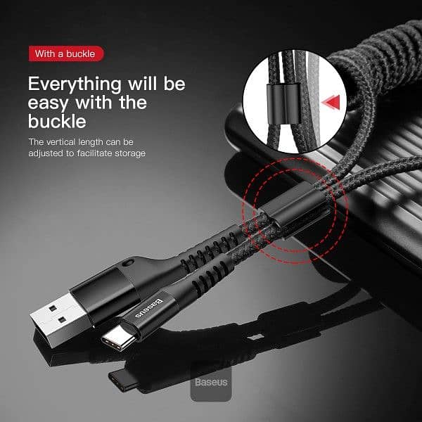 Baseus Fish eye Spring  USB To Type-C  Data Cable 2A 1m 4