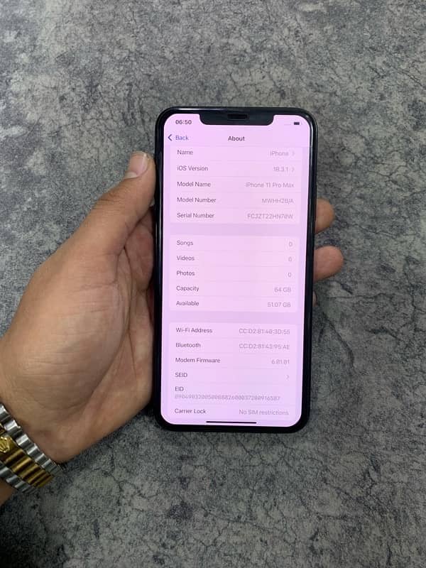 iphone 11 pro max 64 gb pta approverd 6