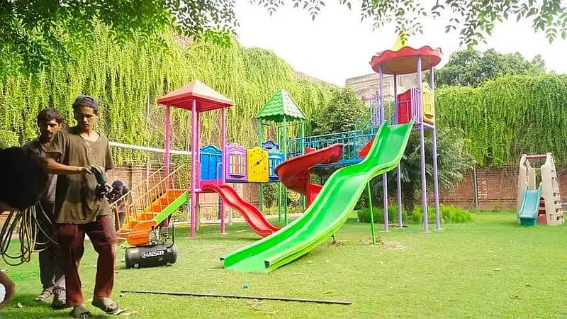 Swings|Slide|Seesaw|Marygoround|Bench|Gazibo|Tree House|Park Setup 12