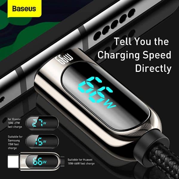 Baseus Display Fast Charging Data Cable USB to Type-C 66W 1m 4