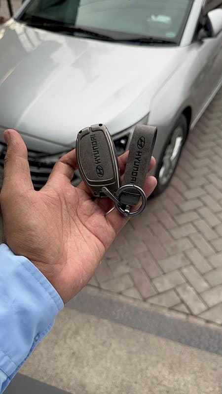 Hyundai Tucson Premium Zinc Alloy Metal & Genuine Leather Key Cover 2