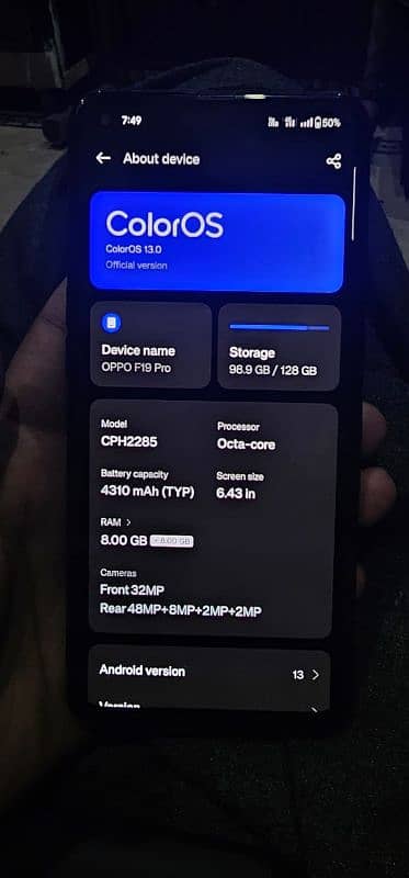 OPPO f 19 pro 8/128 6