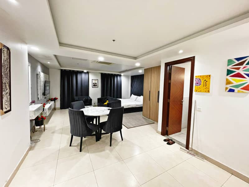 Luxury 1 Bed studio apartment availabel for rent Gold crest Mall & Residency. 12