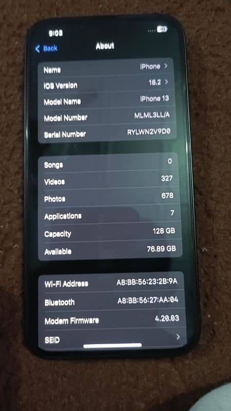 Iphone 13jv 128gb 100Battery 6