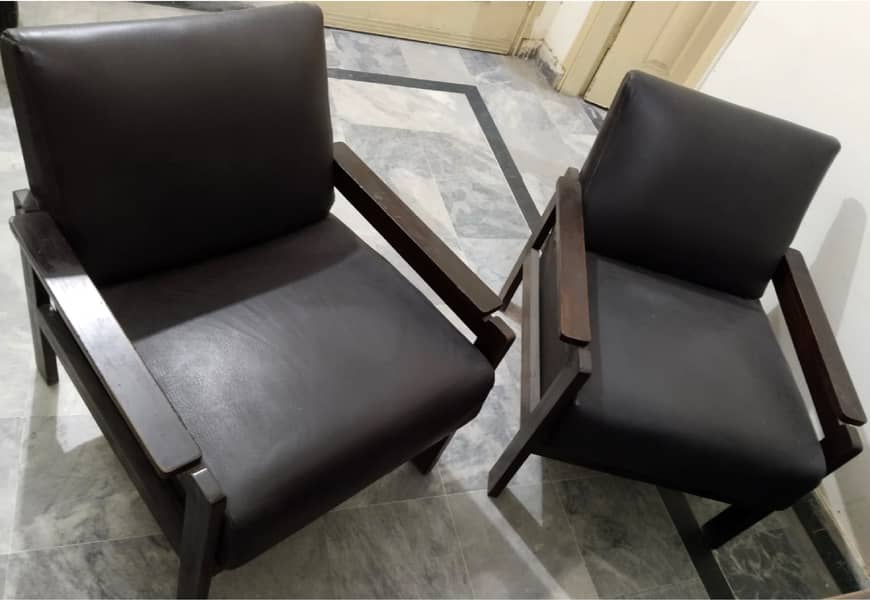 Wooden Sofa Chair Set (Pair) 0