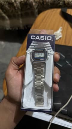 casio watches in silver and black silicone