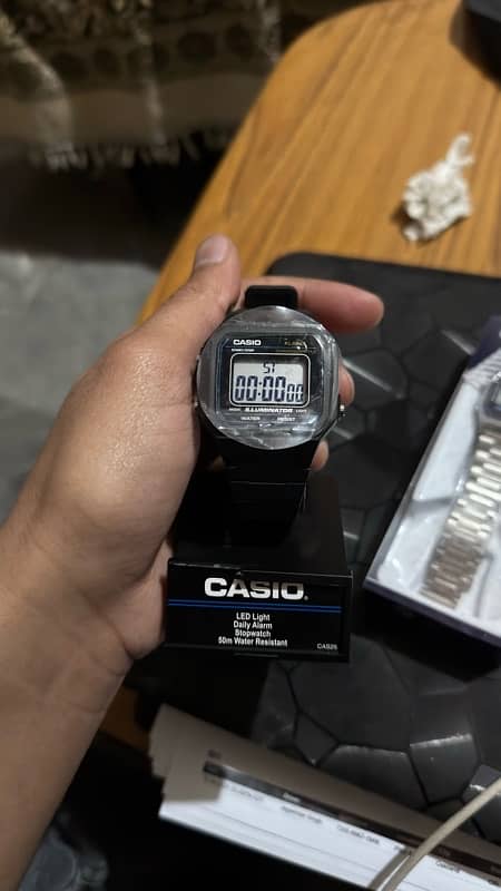 casio watches in silver and black silicone 1