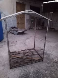 hen and bird cage