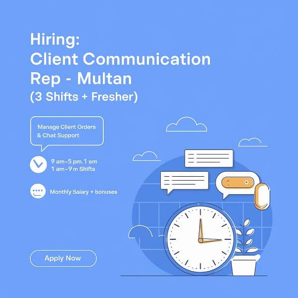 Client Communication Rep - Multan (3 Shifts + Fresher) 0