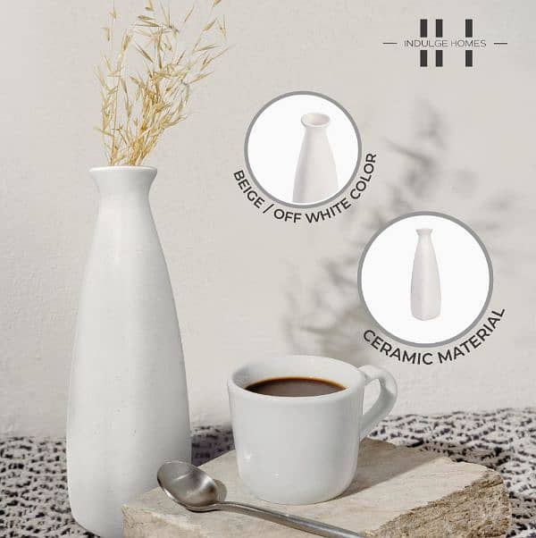 White Ceramic Bottle Vase 1