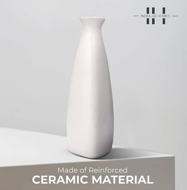 White Ceramic Bottle Vase 3