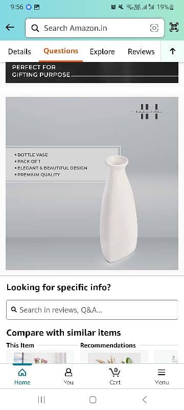 White Ceramic Bottle Vase 5