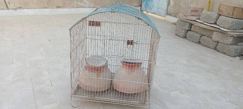 Bird cage with two bird houses 3