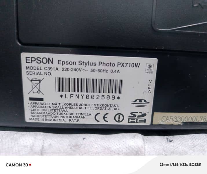 Epson Stylus Photo PX710W Inkjet A4 5760 x 1440 DPI 40 ppm Wi-Fi U. K 9