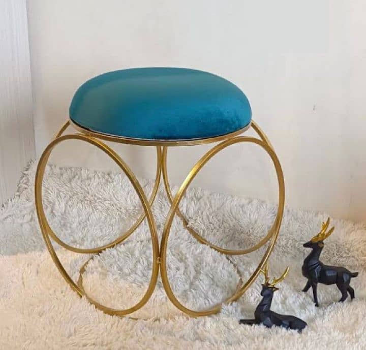 Ottoman metal leg stylish padded stools 2