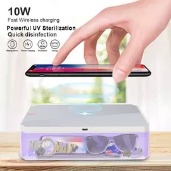 Multi-function 10-W Wireless Charger/360 UV Sterilizer/Cosmetic Mirror 5