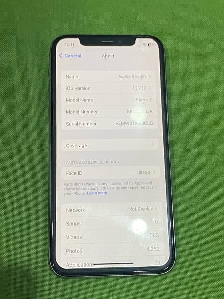 Apple iPhone X PTA APPROVED 64 gb Storage 4