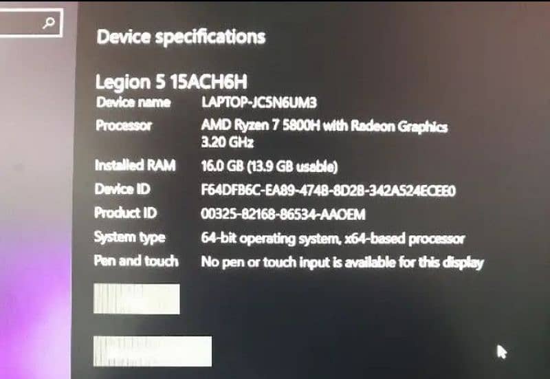 Lenovo legion 5 rtx 3060 amd ryzen 7 5800H 165hz refresh rate 16gb/1tb 2