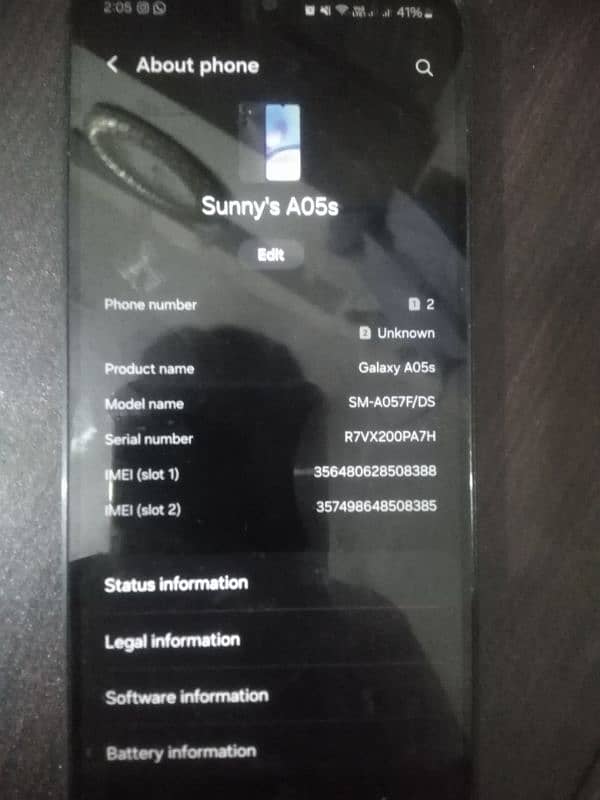 samsung A05s 6.128 black. colour condition 9.10 ony mobie 3