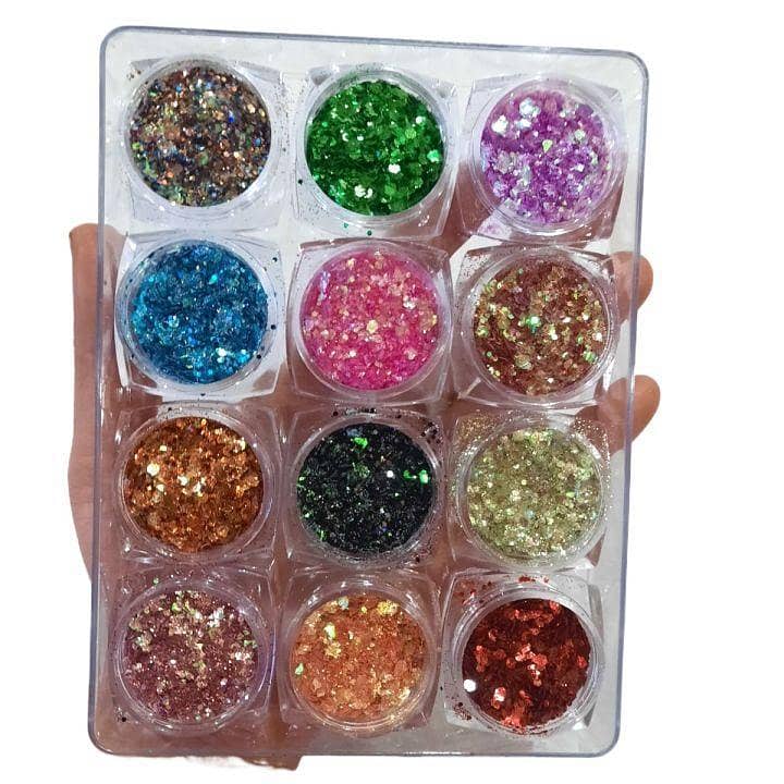 Glitter Shimmer Chunks Eyeshadow - Pack Of 6 3